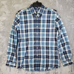 Cinch Shirt Button Down Mens M Blue Plaid Western Cowboy Rodeo EUC Modern Fit